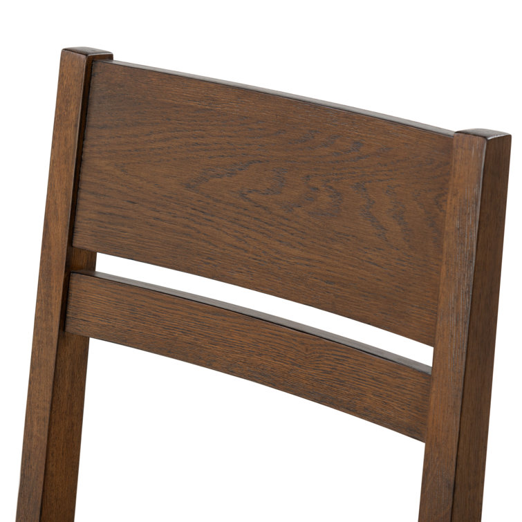 Medium Oak and Light Grey Linen Upholstered Dining Chair Set