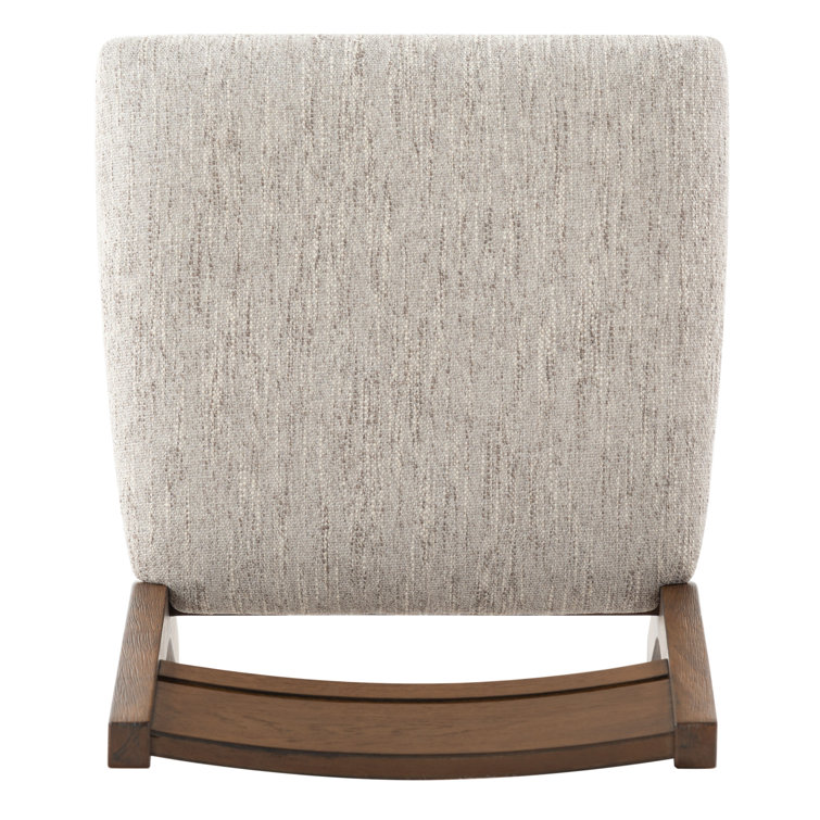 Medium Oak and Light Grey Linen Upholstered Dining Chair Set