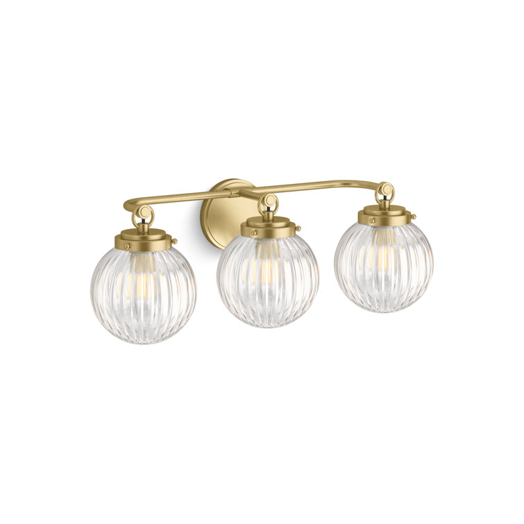 Brushed Moderne Brass Three-Light Wall Sconce