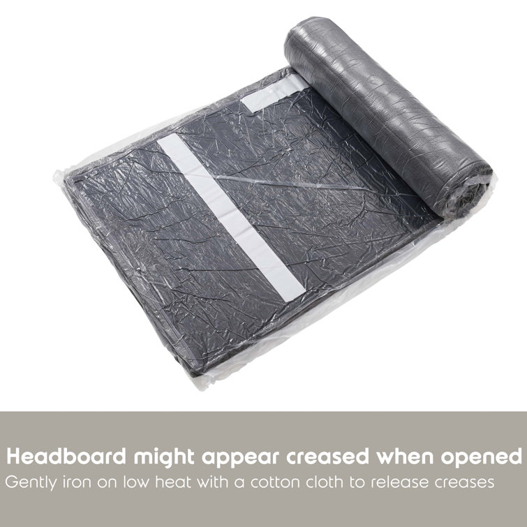 Gray Upholstered King Tufted Wall-Mounted Headboard