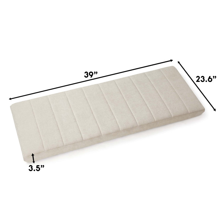 Beige Twin Upholstered Tufted Wall Mounted Headboard