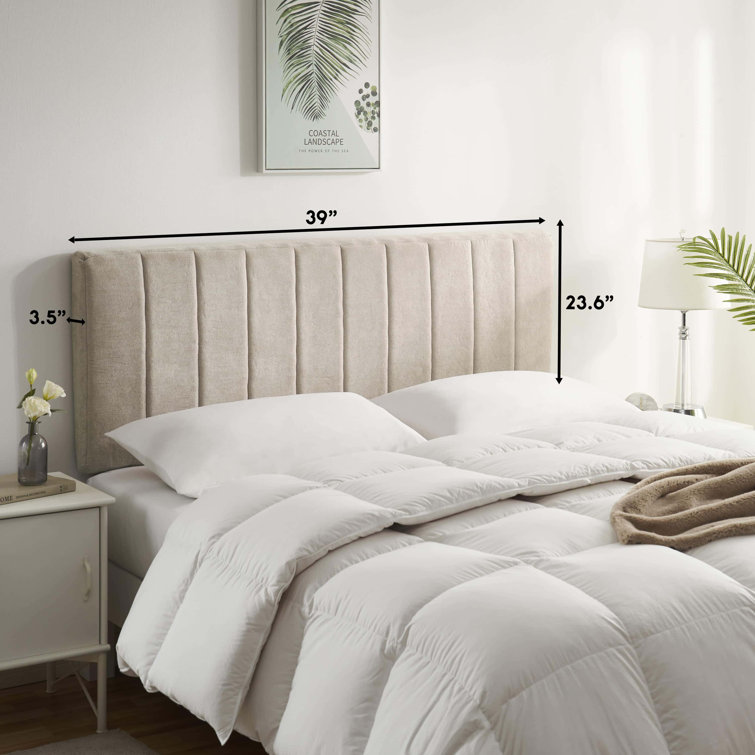 Beige Twin Upholstered Tufted Wall Mounted Headboard