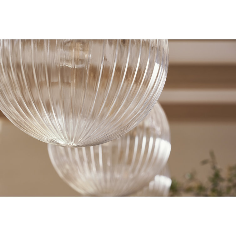 Embra Brushed Nickel 14" Glass Pendant Light