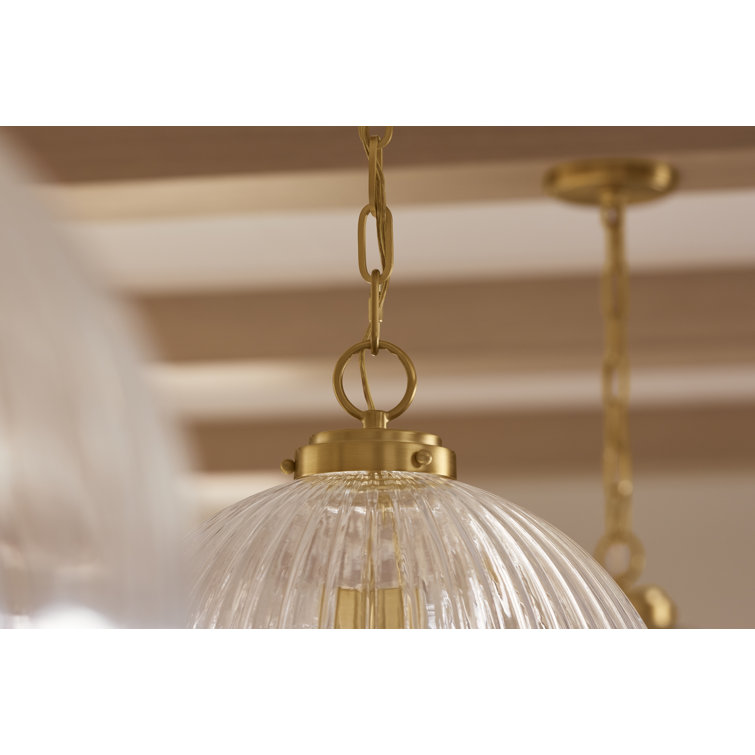 Polished Chrome 14" Glass Globe Pendant Light