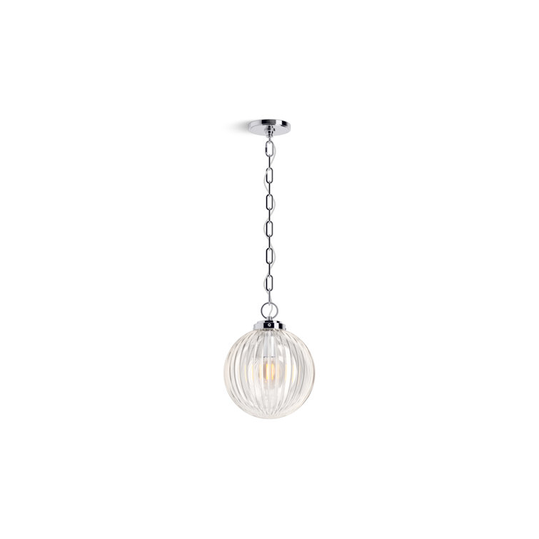 Embra 10" Glass and Chrome Pendant Light