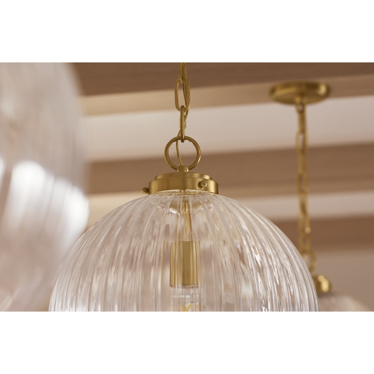 Polished Chrome 14" Glass Globe Pendant Light