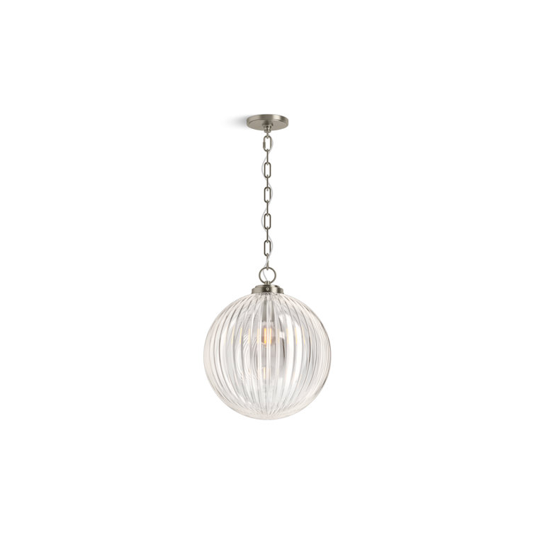Embra Brushed Nickel 14" Glass Pendant Light