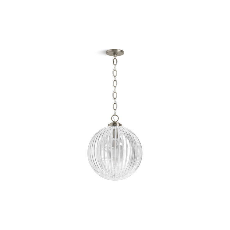 Embra Brushed Nickel 14" Glass Pendant Light