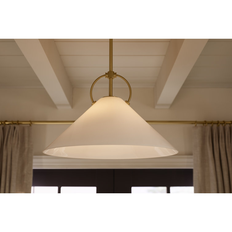 Polished Chrome 14" Glass LED Pendant Light