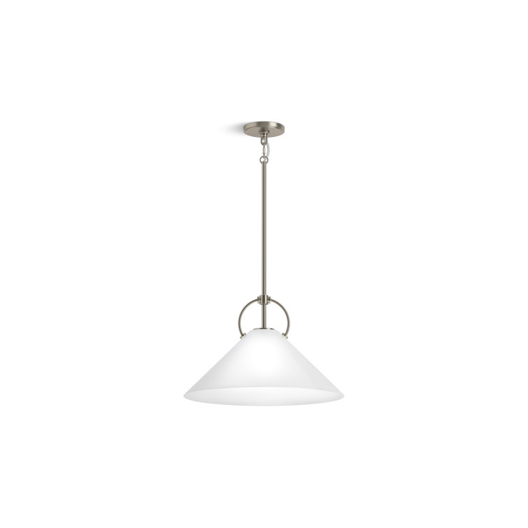 Kernen Brushed Nickel and Glass 18" Pendant Light