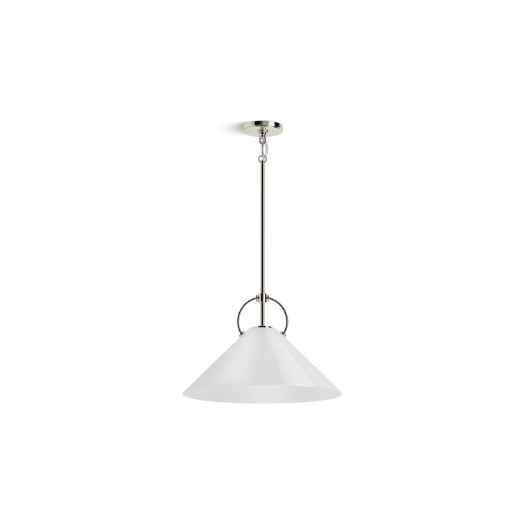 Polished Nickel Frosted Glass Bell Pendant Light