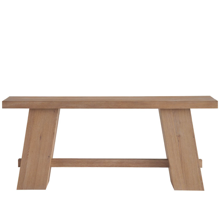 Tan Solid Wood Console Table with Angled Legs