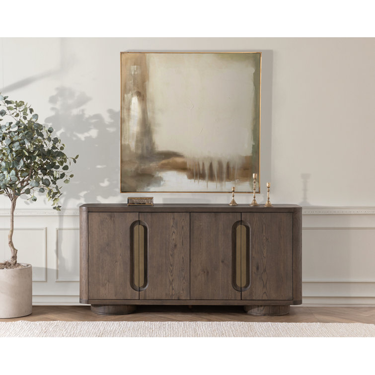 Tiber 74" White Wash Oak Veneer Buffet Sideboard