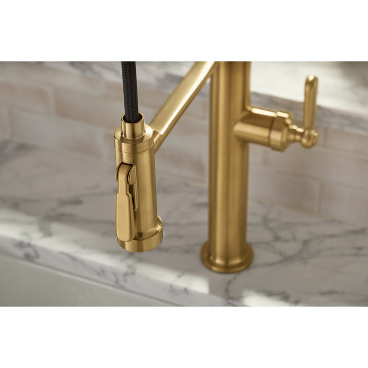 Stainless Steel Semi-Professional Kitchen Faucet with Pull-out Spray