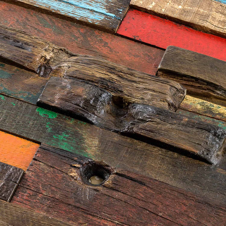 Castaway Multicolor Reclaimed Wood Mosaic Wall Tile