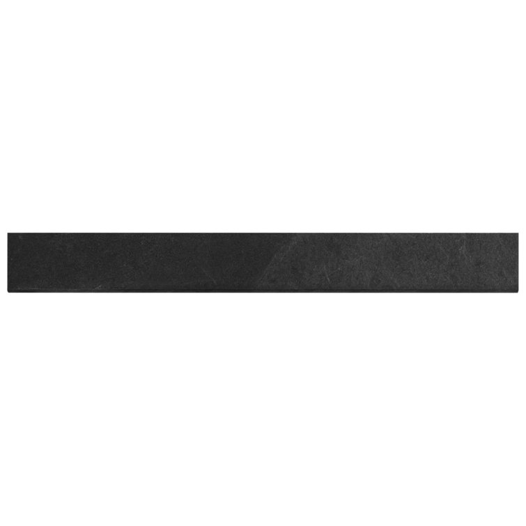 Charcoal Black Matte Porcelain 3x24 Waterproof Bullnose Trim