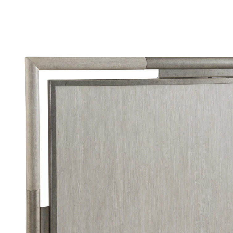 Champagne Queen Wood and Metal Frame Bed with Headboard