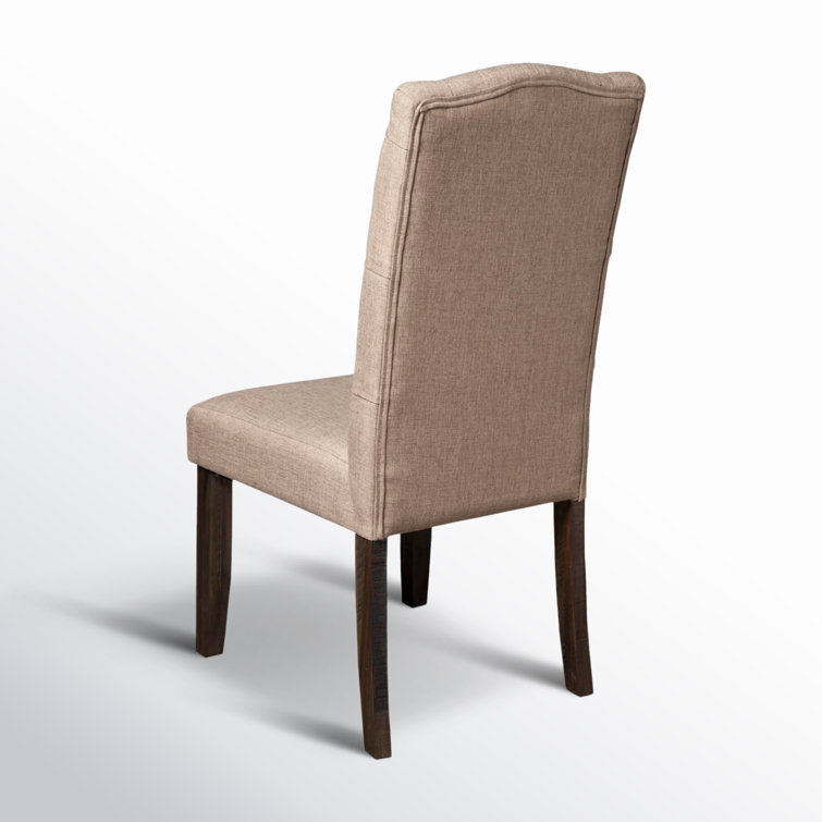 Newberry Rustic Gray Upholstered Parsons Side Chair with Salvaged Wood Legs