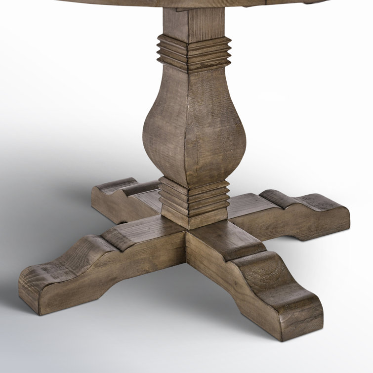 Quincy 42" Reclaimed Pine Wood Pedestal Dining Table