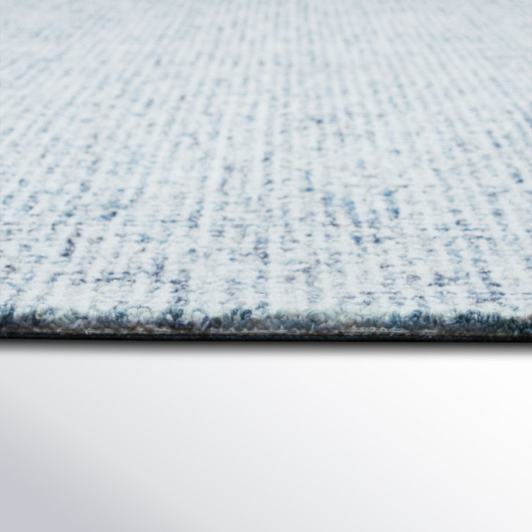 Hand-Tufted Blue Wool Rectangular 9' x 12' Area Rug