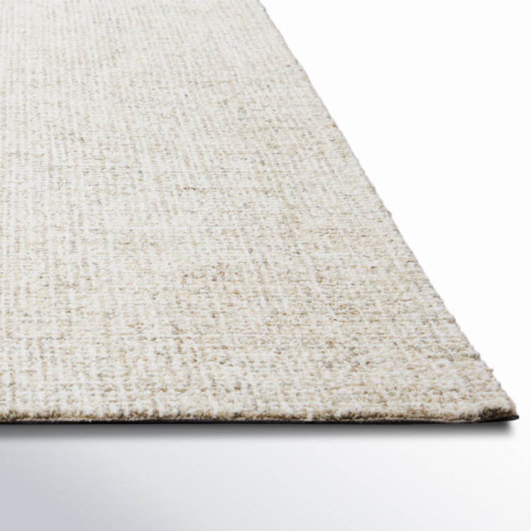 Ivory Hand-Tufted Wool Runner Rug with Cotton Backing