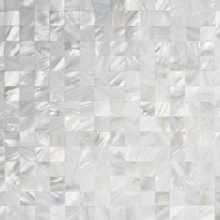 Lokahi 12x12 White Natural Seashell Mosaic Tile