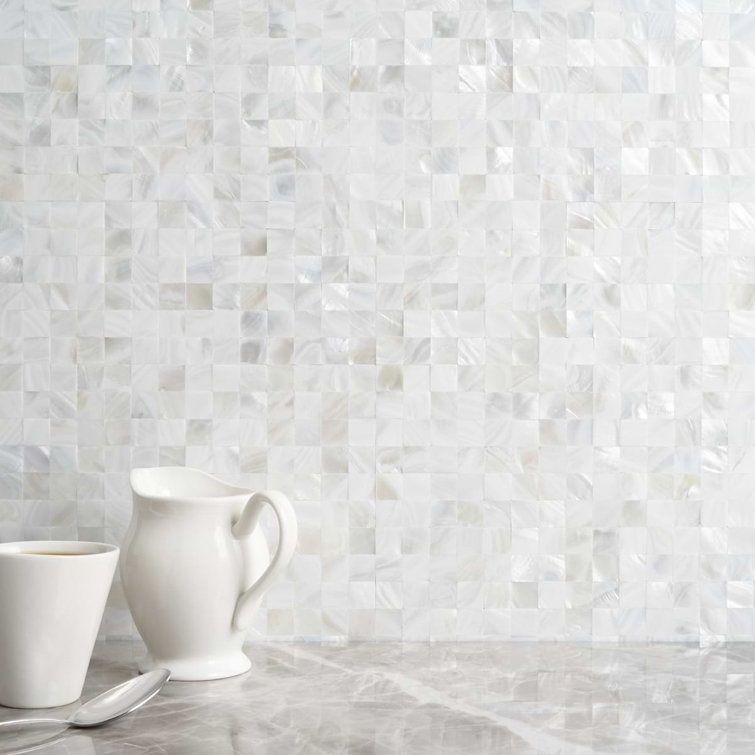 Lokahi 12x12 White Natural Seashell Mosaic Tile