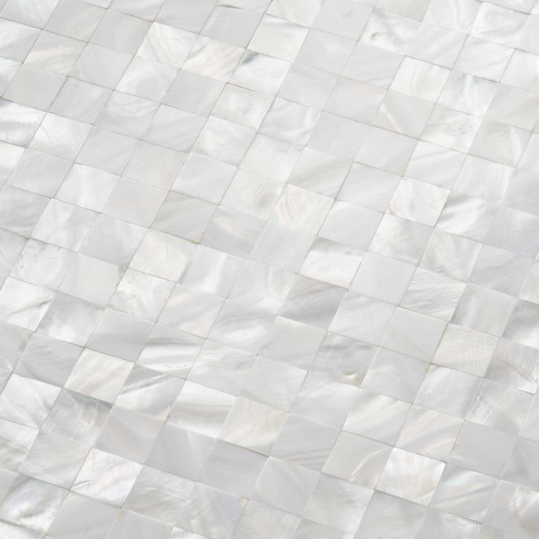 Lokahi 12x12 White Natural Seashell Mosaic Tile