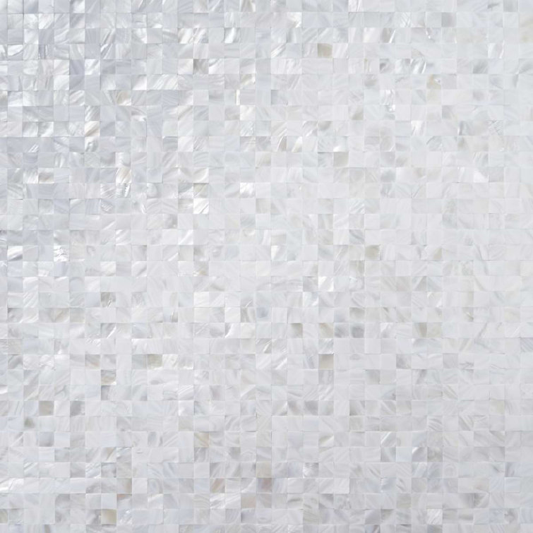 Lokahi 12x12 White Natural Seashell Mosaic Tile