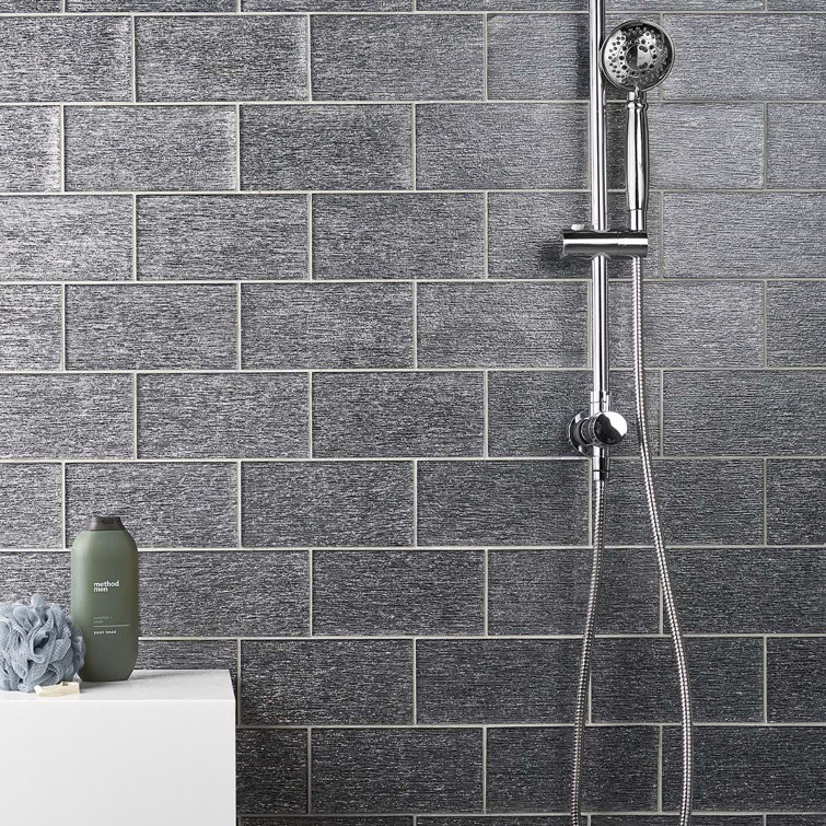 Salvatore Polished Gold Glass Subway Wall Tile 4-in x 8-in