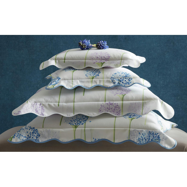 Charlotte Azure Embroidered Cotton-Polyester Standard Sham