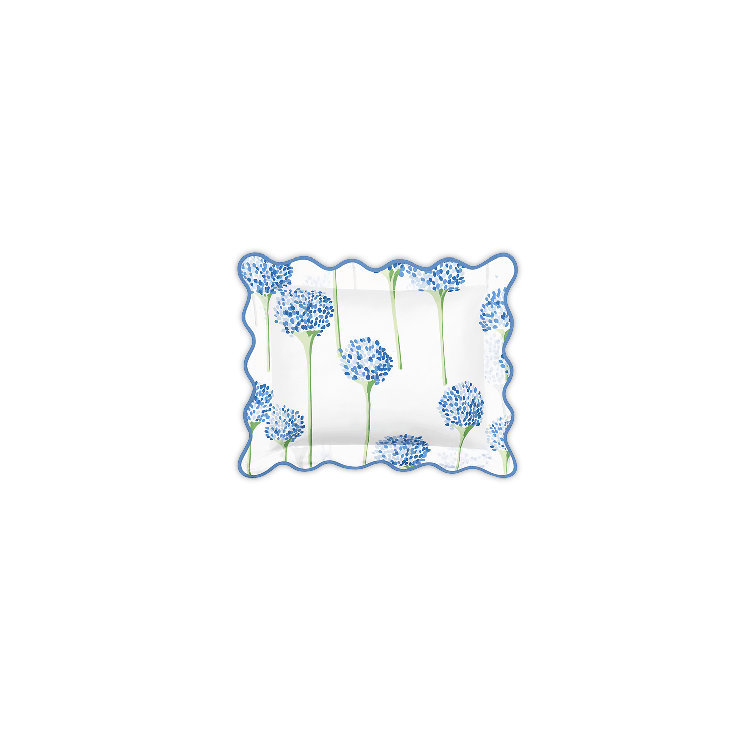 Charlotte Azure Embroidered Cotton-Polyester Standard Sham