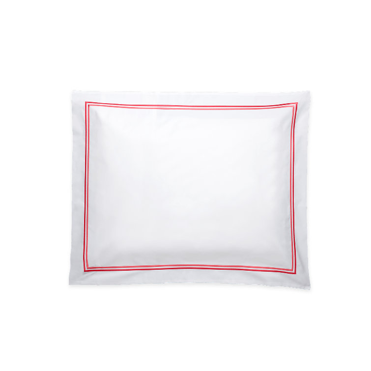 Standard White Cotton Satin Embroidered Sham