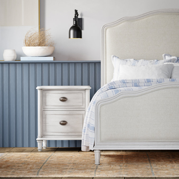 Studio Gray 2-Drawer Solid Wood Nightstand