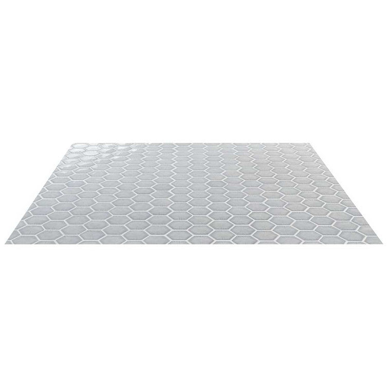 Sky Blue Glossy Glass Hexagon Mosaic Wall Tile Sheet