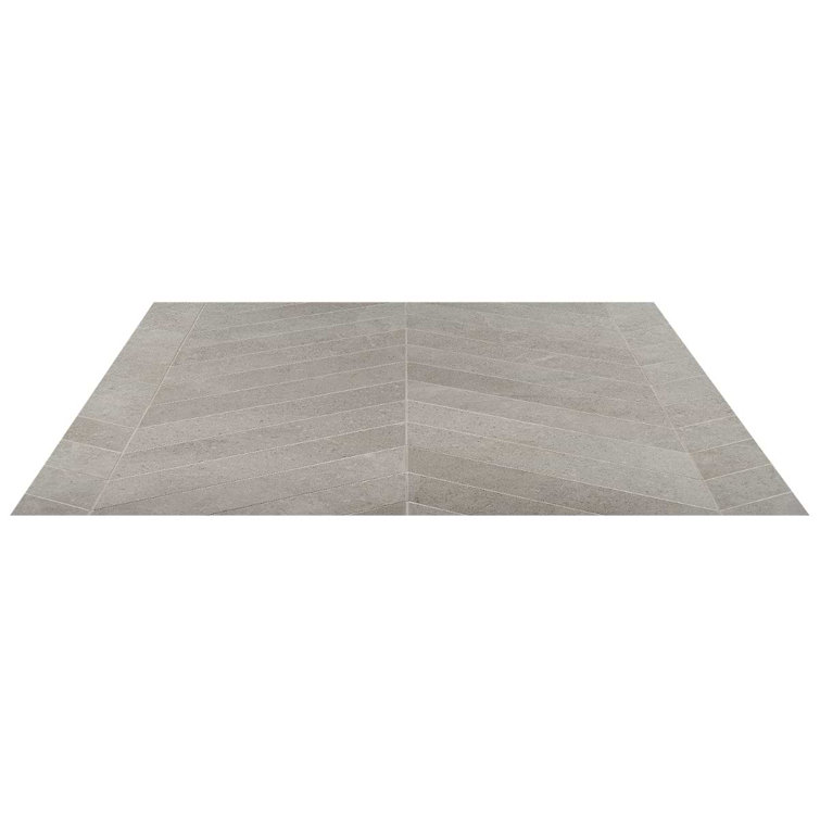 Iris Chevron Matte Light Gray Porcelain Floor and Wall Tile