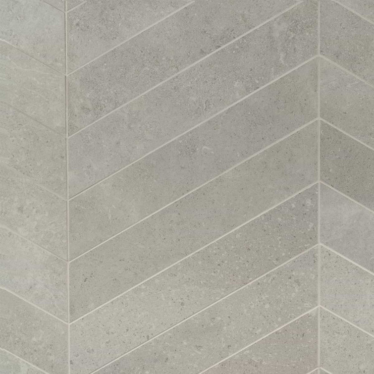 Iris Chevron Matte Light Gray Porcelain Floor and Wall Tile