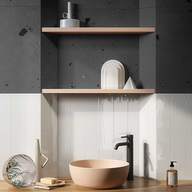 Charcoal Gray Large Format Matte Porcelain Shower Tile