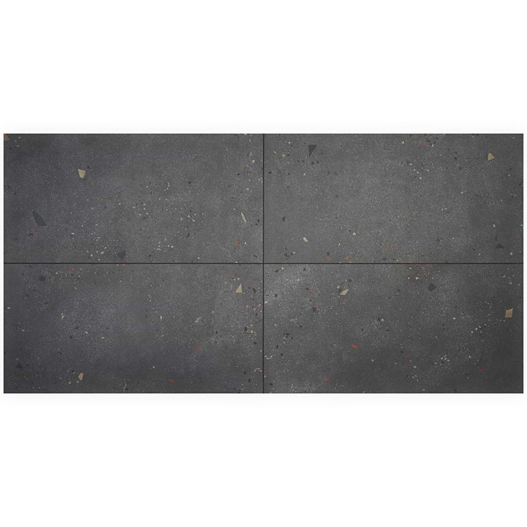 Charcoal Gray Large Format Matte Porcelain Shower Tile