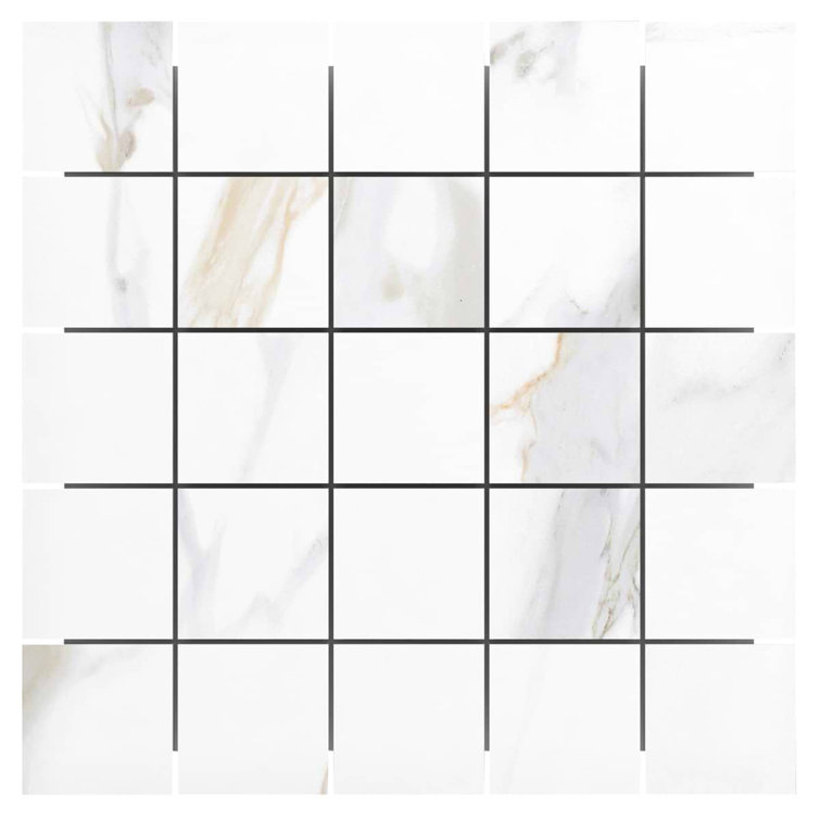 Aurora Gold Matte Porcelain Mosaic Tile Sheet 11.81'' x 11.81''