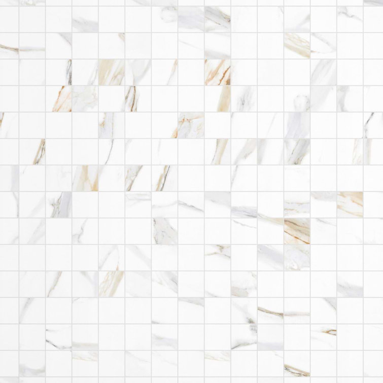 Aurora Gold Matte Porcelain Mosaic Tile Sheet 11.81'' x 11.81''