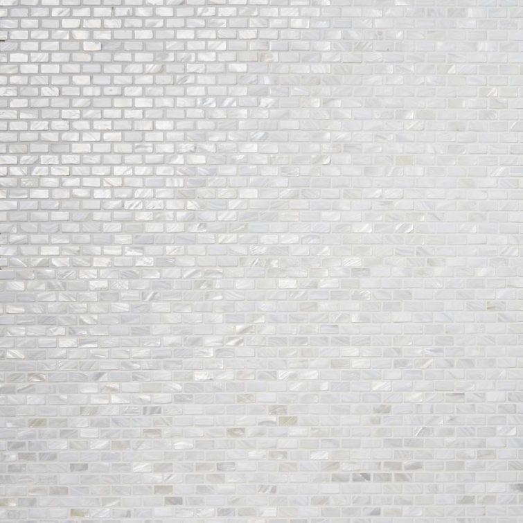 White Mother of Pearl Seashell Brick Mosaic Wall Tile