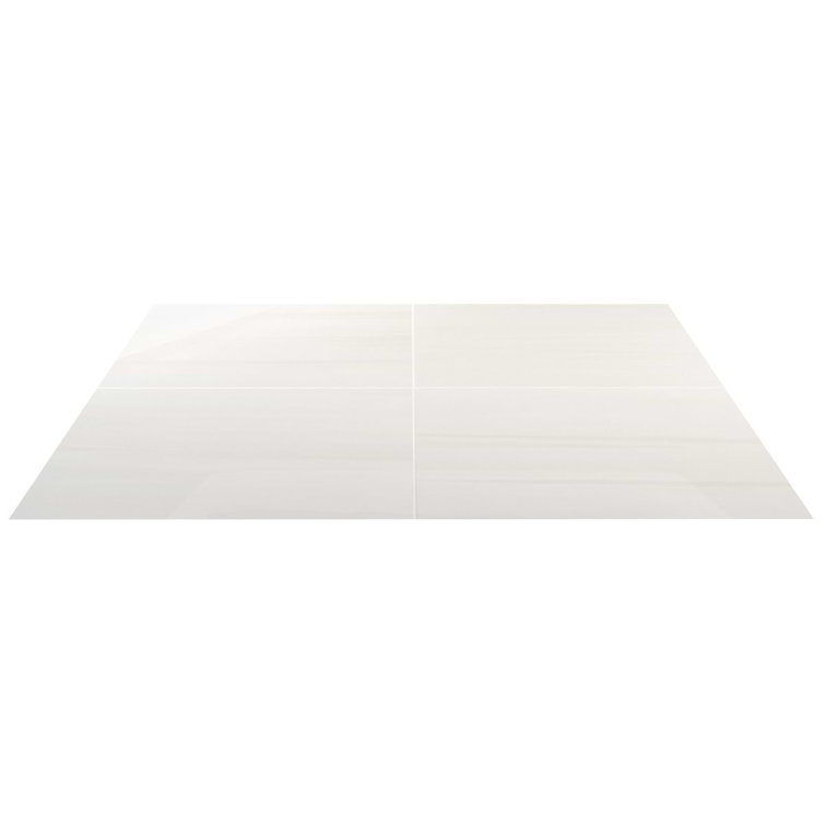 Terius Dolomite Warm White Polished Marble Look Porcelain Tile