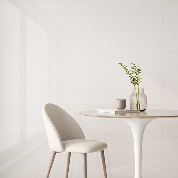 Terius Dolomite Warm White Polished Porcelain Large Format Tile