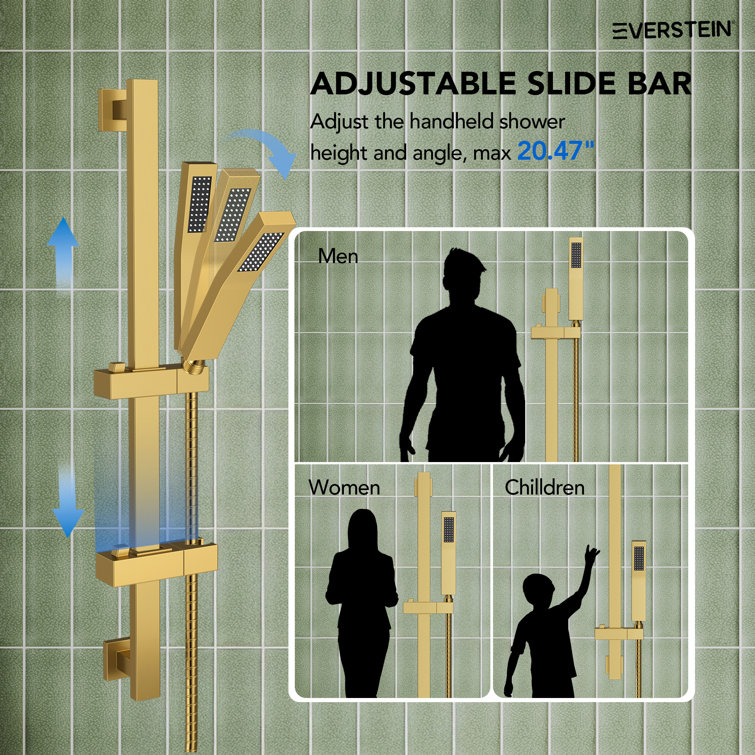 Brushed Gold 10" Rainfall Shower System with Handheld