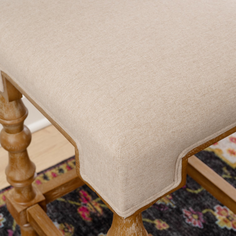 Shelly Striped 25.5" Brown Wooden Backless Counter Stool