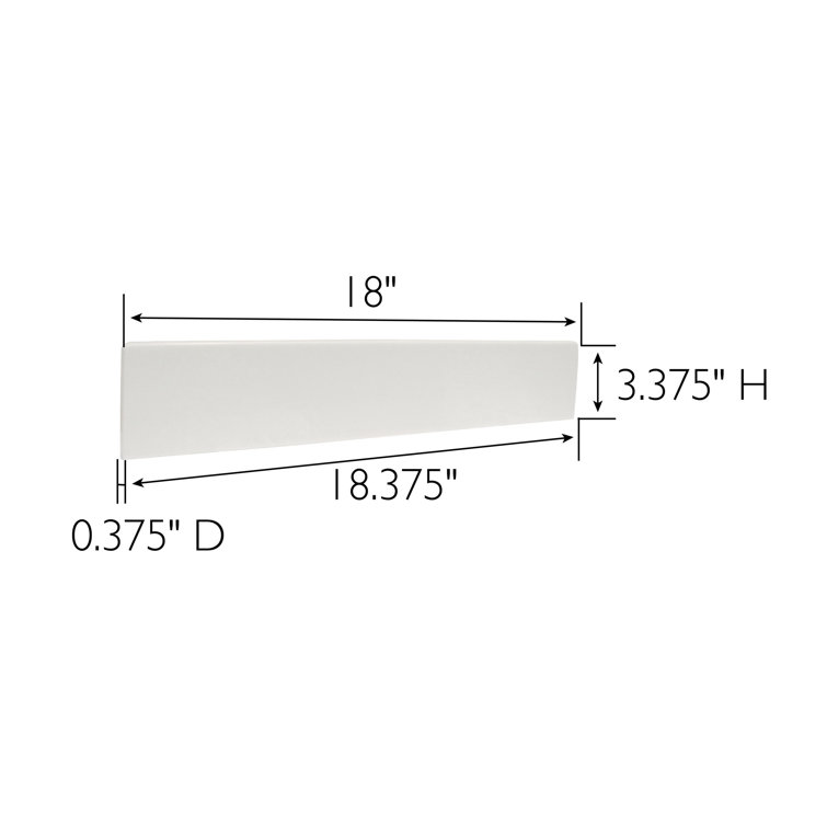 18.3 Inch Solid White Cultured Marble Universal Side Splash