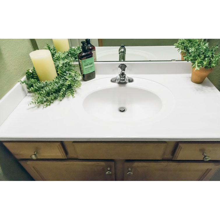 18.3 Inch Solid White Cultured Marble Universal Side Splash