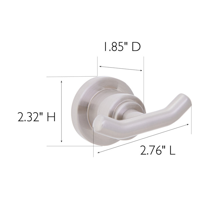 Geneva Satin Nickel Double Wall Mounted Robe Hook