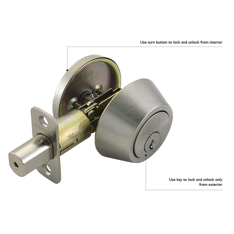 Polished Brass Single Cylinder Universal Door Deadbolt